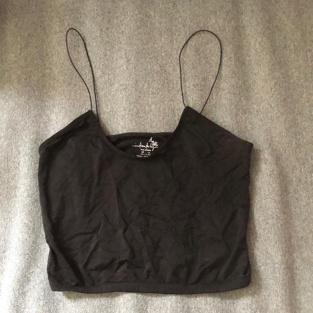 Black free people spaghetti strap tank top
